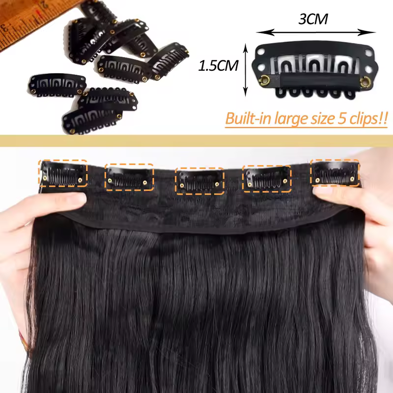 NICESY Synthetic Long Wavy 5 Clips Hair Extensions 22Inch/32Inch Clip On Hair Extensions High Tempreture Fake For Women - Image 3