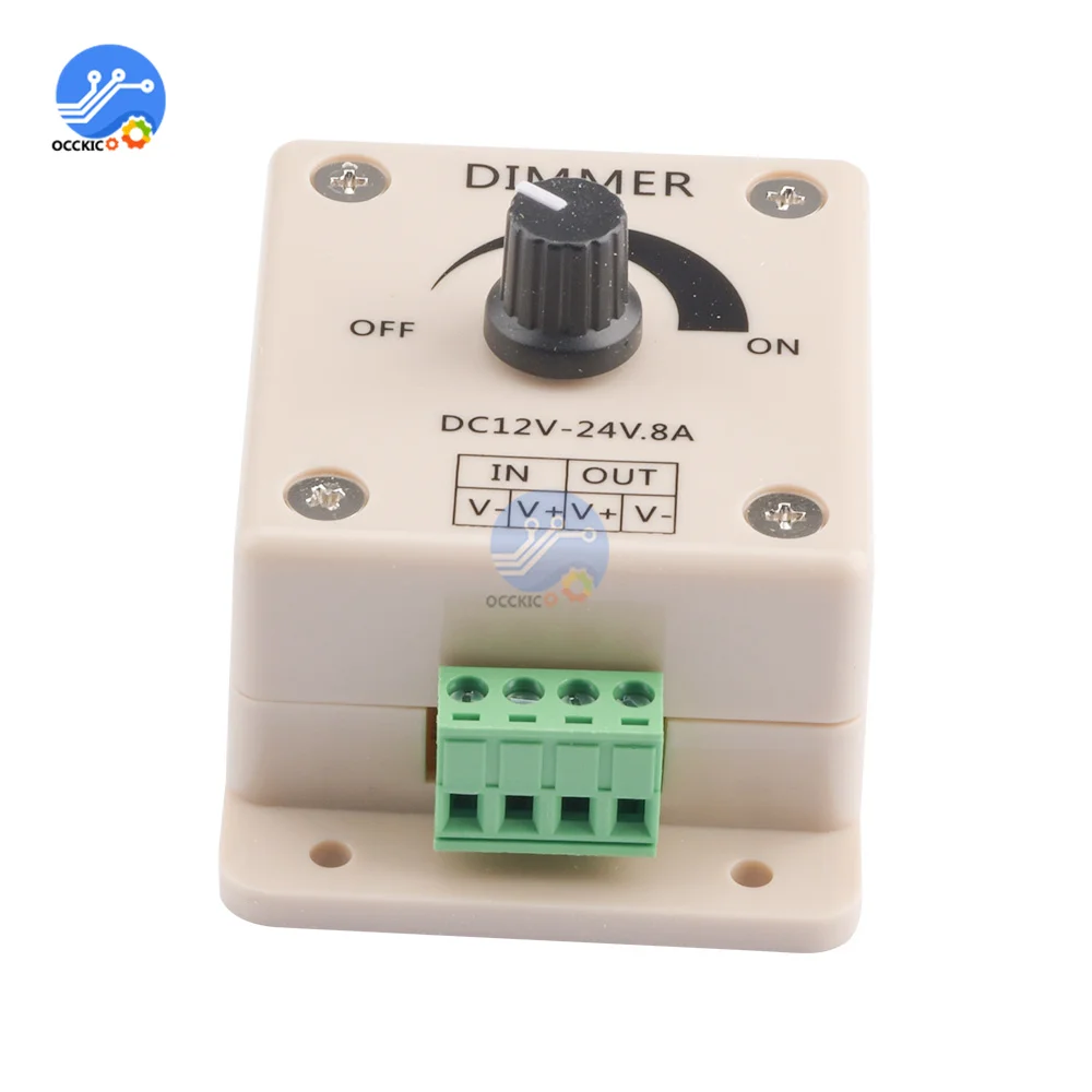 DC 12V 24V 8A LED Dimmer Switch Voltage Regulator Adjustable Controller Power Supply for Smart Home Brightness Lamp Bulb Strip