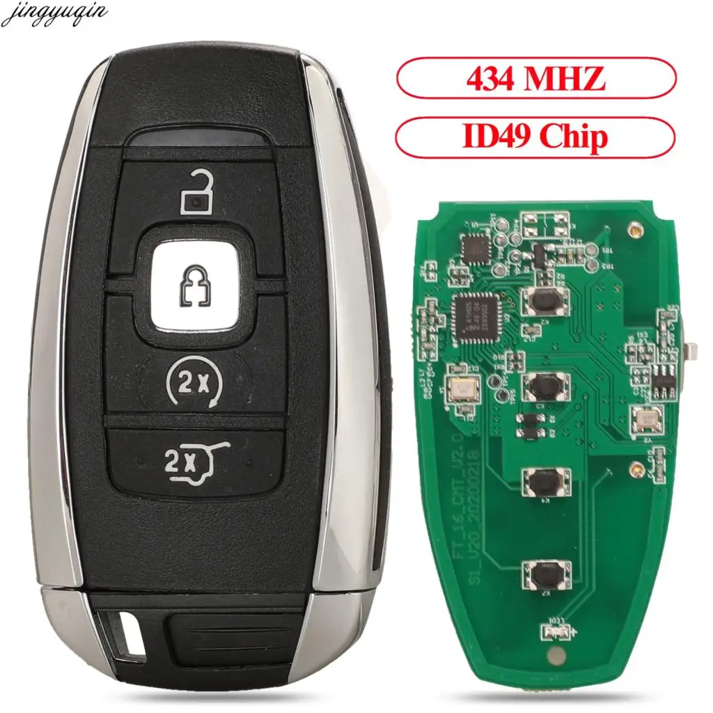 

Jingyuqin 4 Button Remote Control Car Key 433.92MHZ ID49 Chip For Lincoln MKZ MKX MKC ZX Aviator Nautilus Navigator CORSAIR 2017