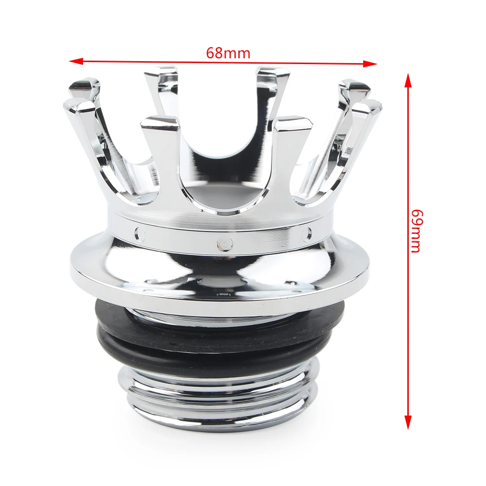 Motorbike Fuel Tank Gas Oil Cap King Crown Style Cover For Harley Sportster 883 1200 Road King Dyna FLST 1996-2018 Softail