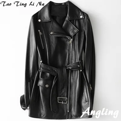 Top brand Women Spring 2020 Genuine Real Sheep Leather Jacket H61  high quality