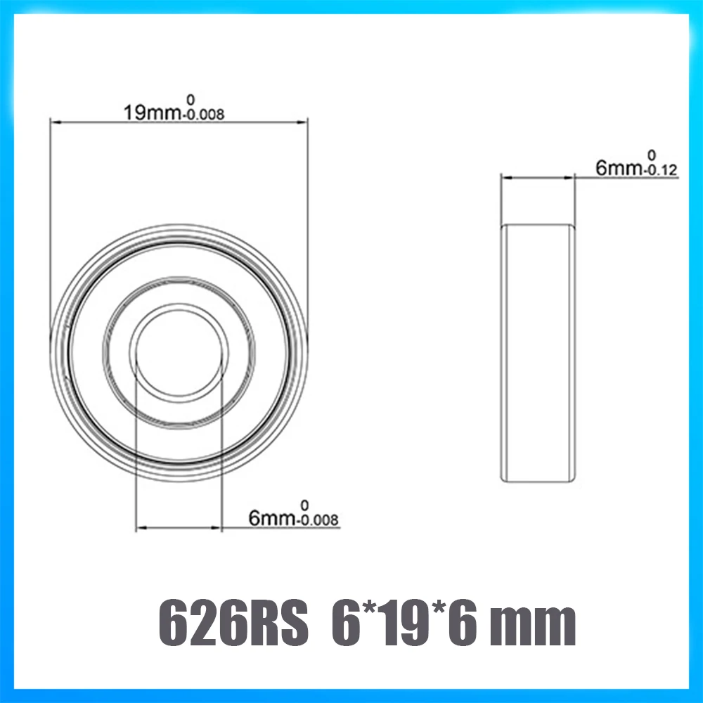 626 Hybrid Ceramic Bearing 6*19*6 mm ABEC-1 1PC Industry Motor Spindle 626HC Hybrids Si3N4 Ball Bearings 3NC 626RS