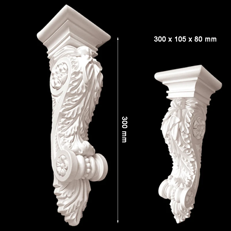 Classic European Style PU Polyurethane Corbel Fireplace Ornament Decoration Entrance Decor Corridor Portal Decorative Bracket