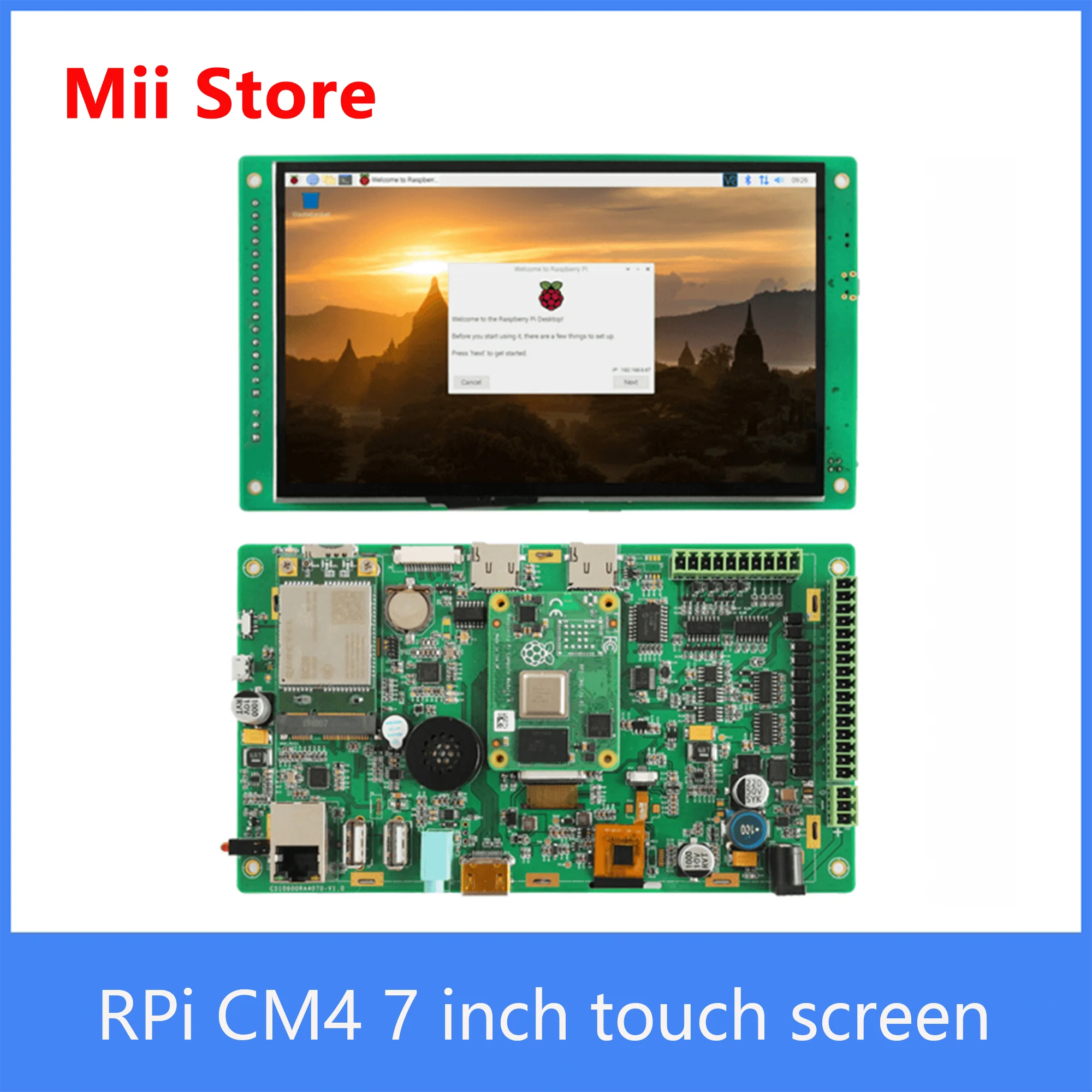 Raspberry Pi CM4 computing module 7 inch touch screen 1024*600 4G ZIGBEE RS485 CM4 module touch screen