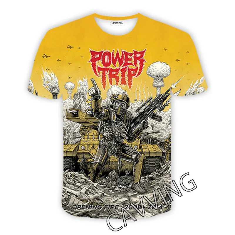 CAVVING 3D Printed POWER TRIP Band Casual T-shirts Hip Hop T Shirts Harajuku Styles Tops Clothing for Men/women