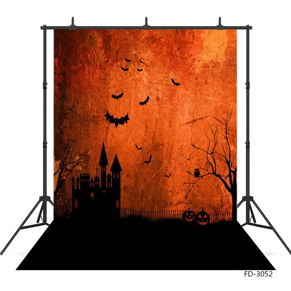 Fondo de foto de árbol muerto de murciélagos de Castillo para Halloween, impreso por ordenador, fondos para niños, sesión de fotos de Baby Shower, Photobooth
