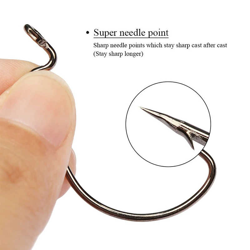 Goture 50 Cái Móc Câu Bù Đắp Fishhook Bass Móc 2 Số 1 #1/0 #2/0 #3/0 # Cao thép Carbon Fishhook Với Câu Hộp