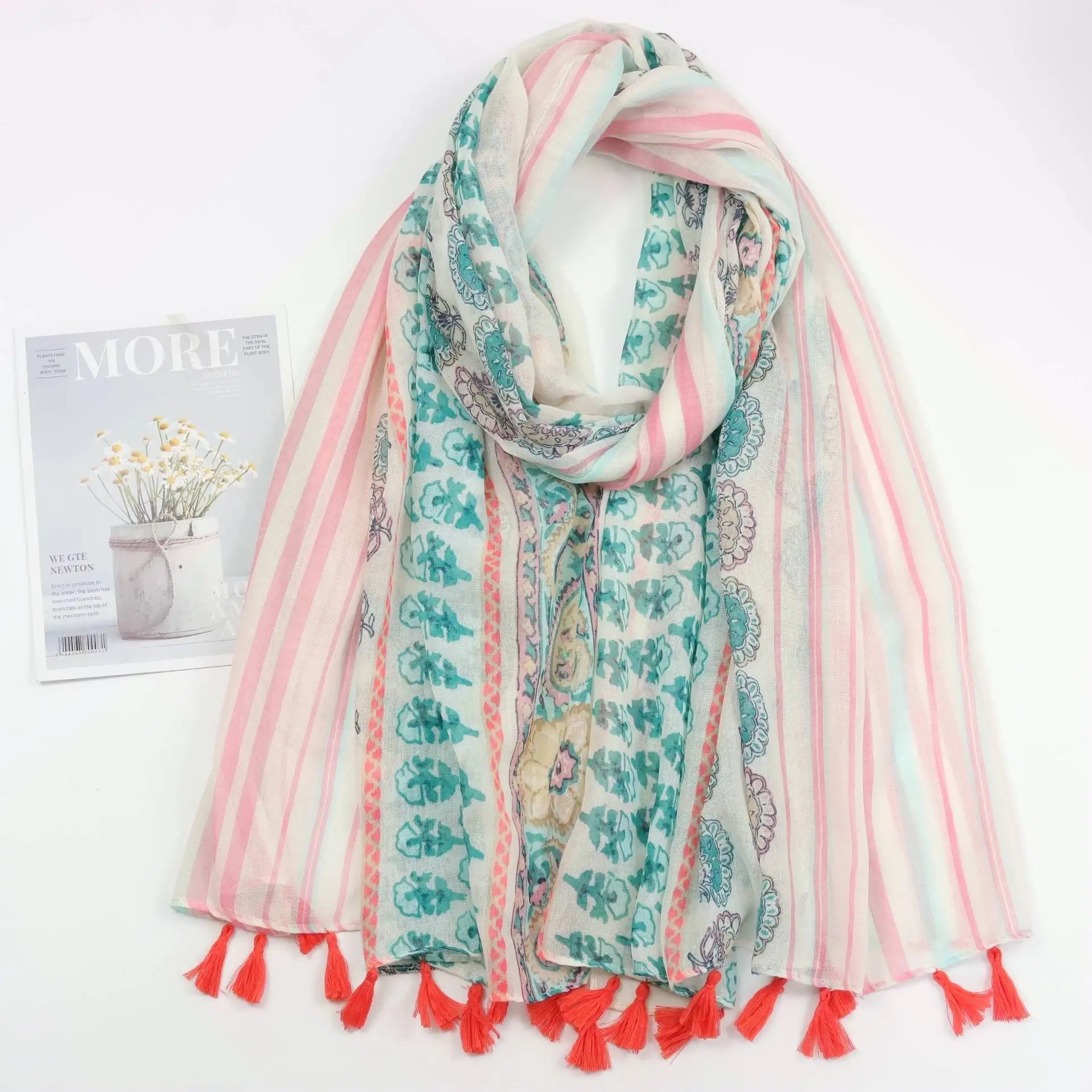 2021-new-stripe-print-tassel-scarves-shawls-long-beautiful-floral-muffler-wrap-hijab-free-shipping