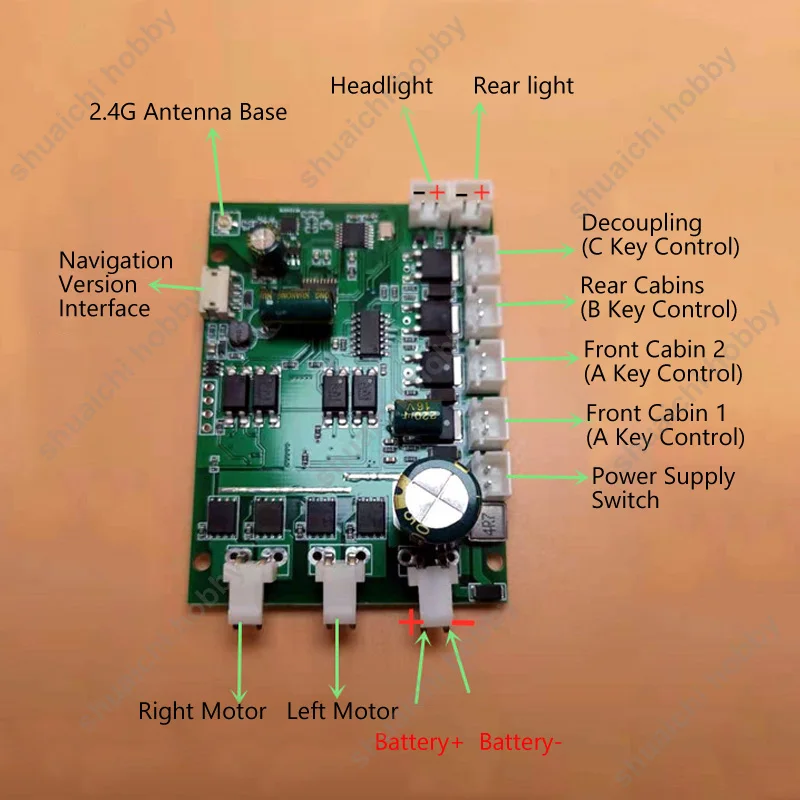 2.4G Auto Return Transmitter+ Receiver Board Kit Remote Control 500 Meter GPS Positioning for RC Fishing Bait Boat Accessories