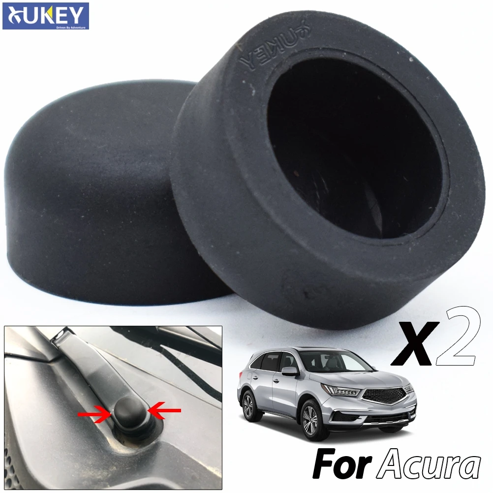 2pcs Windscreen Wiper Arm Head Nut Caps Bolt Screw Rubber Mounting Covers For Acura MDX RLX TLX ILX TSX RDX RL OE# 91611-SDA-A00