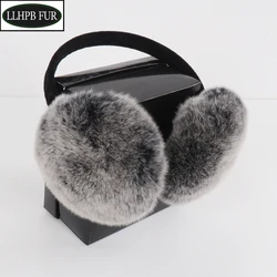 New Winter Outdoor Women Quality Real Rex Rabbit Fur Earmuffs Rex Rabbit Fur Earmuff Lovely Girl Genuine Rex Rabbit Fur Ear-caps