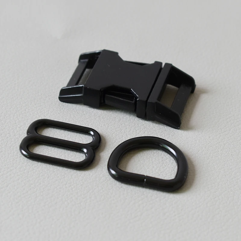 20 Sets (Metal Buckle+8 Buckle+D Ring/Set) Manufacturer Zinc Alloy For 20mm Black High Quality Plated