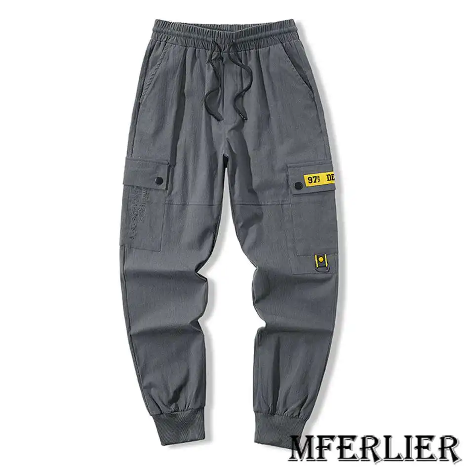 

summer spring autumn men cargo pants safari style plus size 8XL 9XL letter pockets skateboard high street wear korea style pants