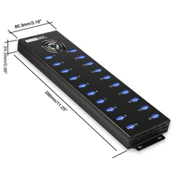 Sipolar Multi Universal Mobile Phones iPad 20 Ports USB 2.0 Industrial Grade USB Data and Charger Hub with 12V 10A Power Supply