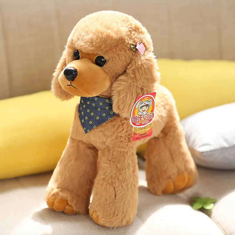 1pc 32/38CM piękny symulacja Teddy pluszowy pies zabawki miękkie nadziewane Reallife dla zwierząt domowych lalki dla dzieci dziewczyny prezent urodzinowy świąteczny