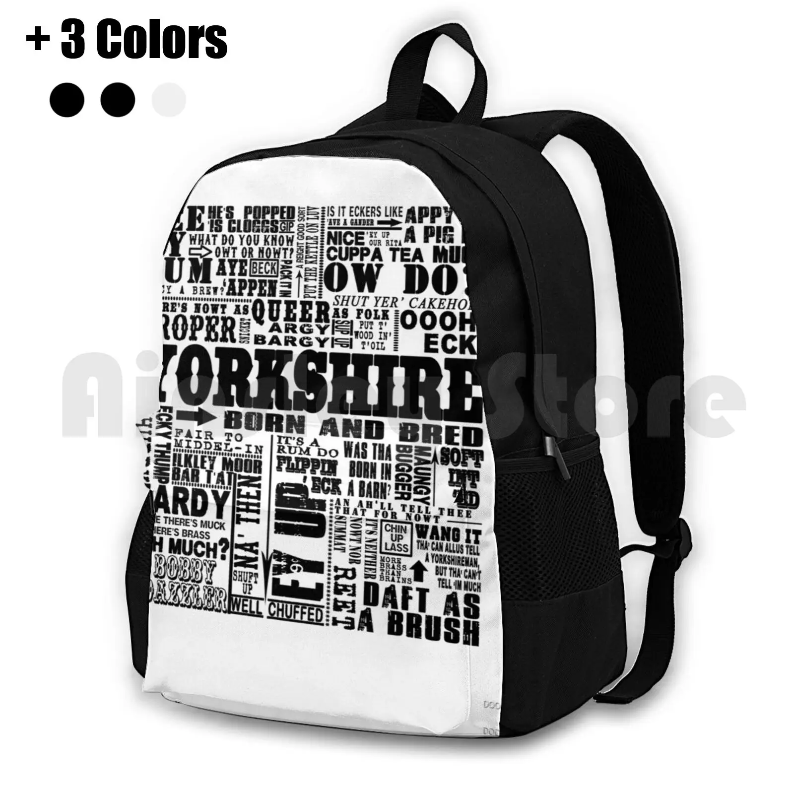 Yorkshire Sayings Outdoor Hiking Backpack Riding Climbing Sports Bag Vintage Yorkshire Funny Sayings Humour Word Art