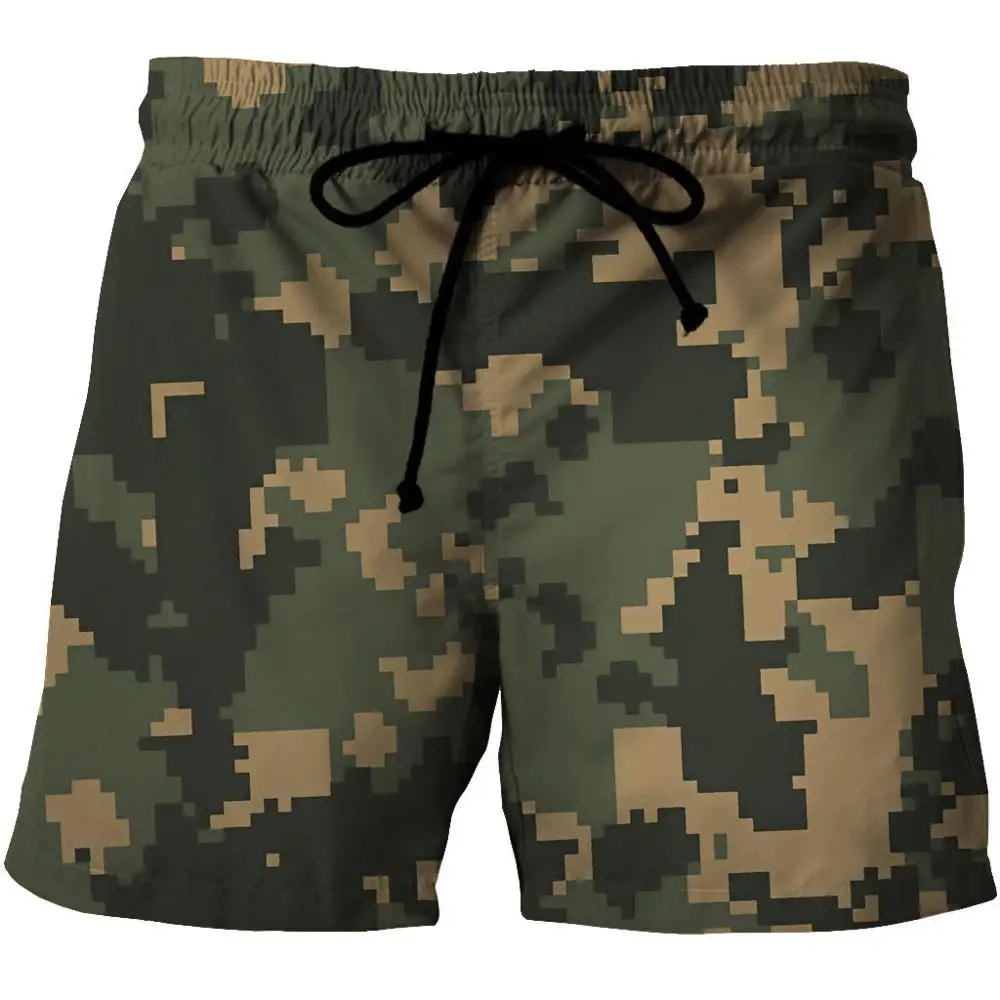 Camouflage Beach Shorts Men Summer Loose Surfing Board Shorts Water Sports Pant S-6XL Gym Running Trunks Oversized Swimwear Male