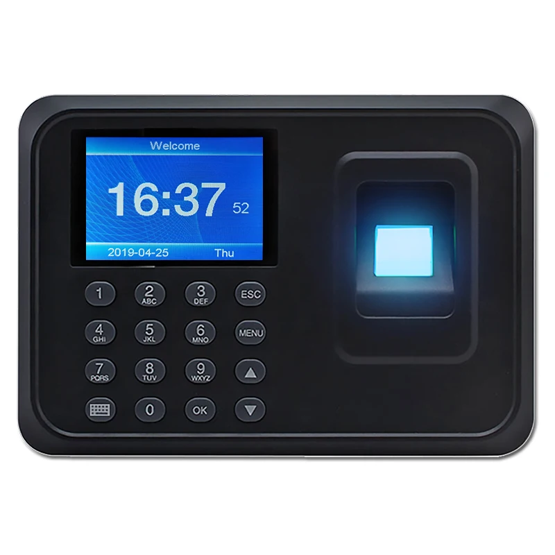 Biometric Fingerprint Time Attendance Clock Recorder Employee Electronic Machine English Spanish