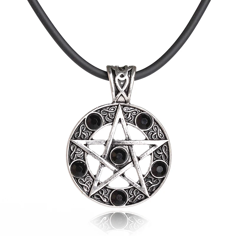 Gothic Supernatural Necklace Pentagram Pentacle Five Pointed Star Wicca Pagan Dean Winchester Pendant Vintage  Jewelry Wholesale