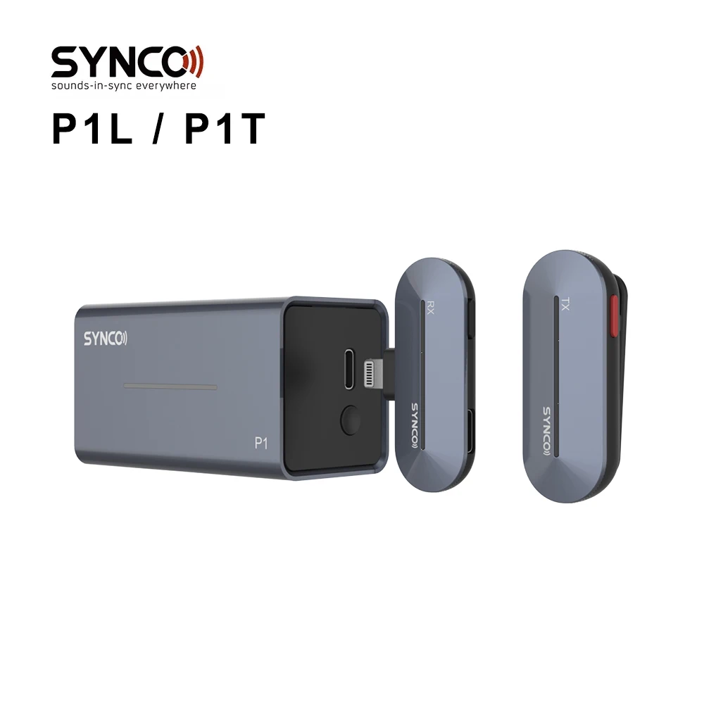 

SYNCO P1L P1T Smartphone Lavalier Mic Type C Lightning Interface Wireless Microphone System Real Time Vocal for Phone Tablet