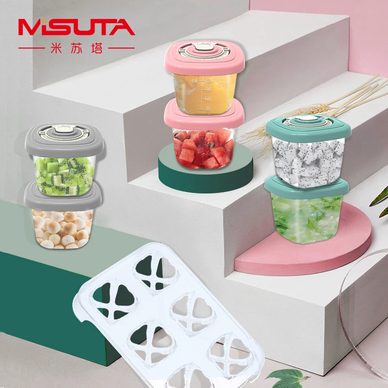 120ML 4Pcs/Kit Baby Snack Box Fresh Food Fruits Storage Box Baby Care Outdoors Child Food Container Milk Powder Box