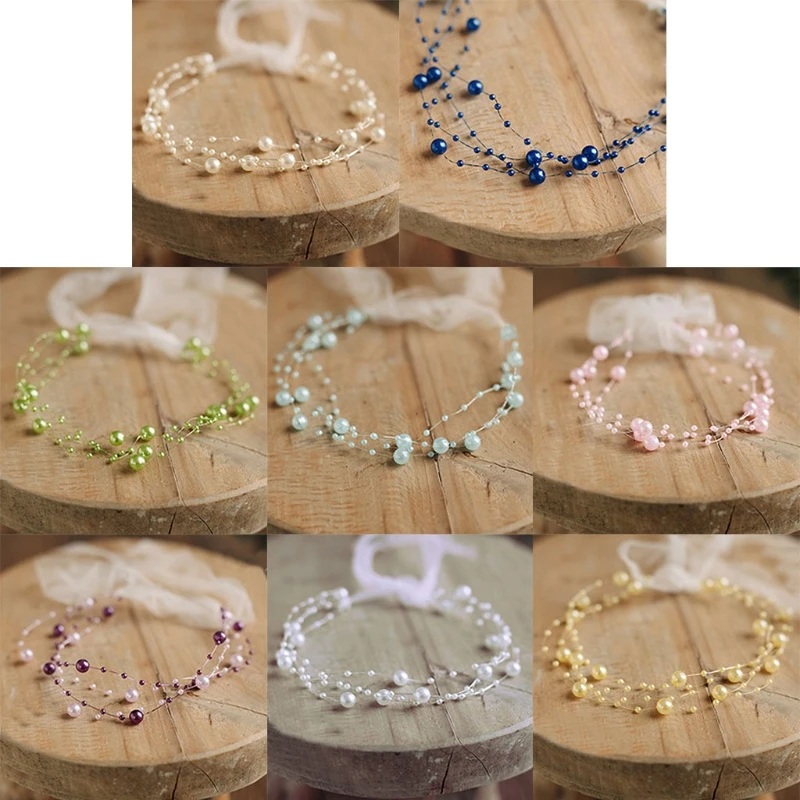 

Baby Newborn Photography Props Pearl Headband Infants Photo Shooting Hair Band Princess Headdress Newborn Photography Props