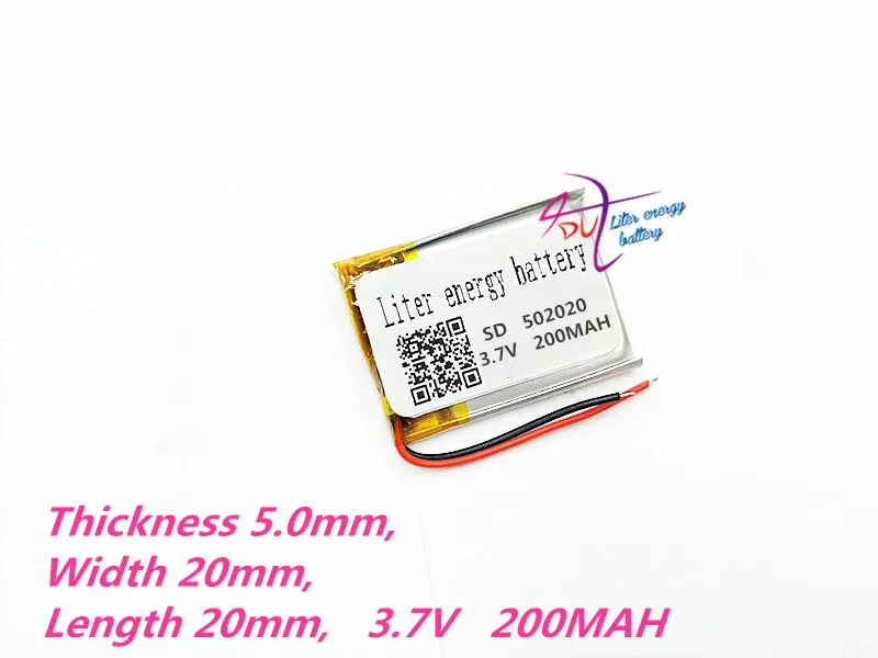 3.7V 200mAh 502020   Akumulator litowo-polimerowy Li-Po litowo-jonowy do Mp3 MP4