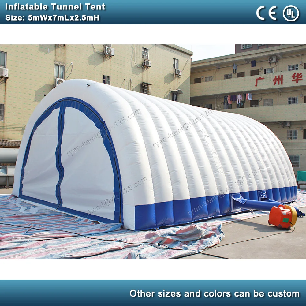 

7mLx5mWx2.5mH inflatable tunnel tent white sports tunnel car vehicle garage wedding tent outdoor inflatable party canopy cover