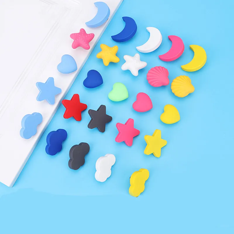 เด็กประตูจับน่ารักหัวใจสีชมพู Star Moon Cloud ตู้ครัวลูกบิดและมือจับเฟอร์นิเจอร์ลิ้นชักดึง