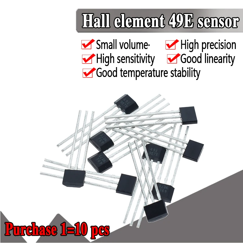 10PCS Official original 49E Hall element OH49E SS49E Hall sensor Hall Effect Sensor new