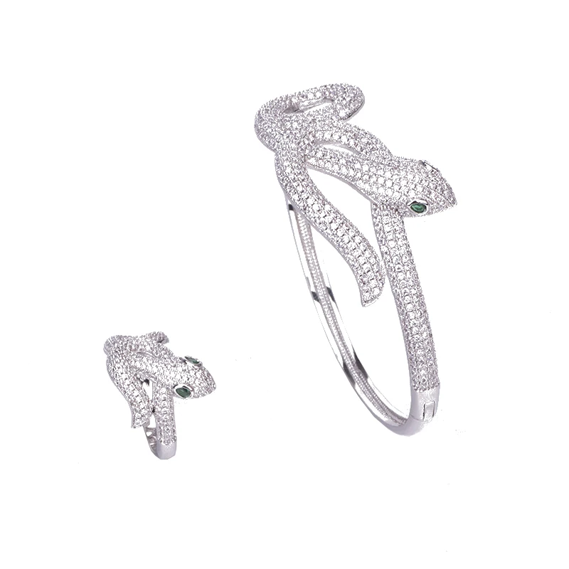 

Роскошный модный классический браслет медный циркониевый Змеиный браслет с животными медный браслет для вечеринки танца свадьбы Африканский Дубай ювелирные изделия B1199