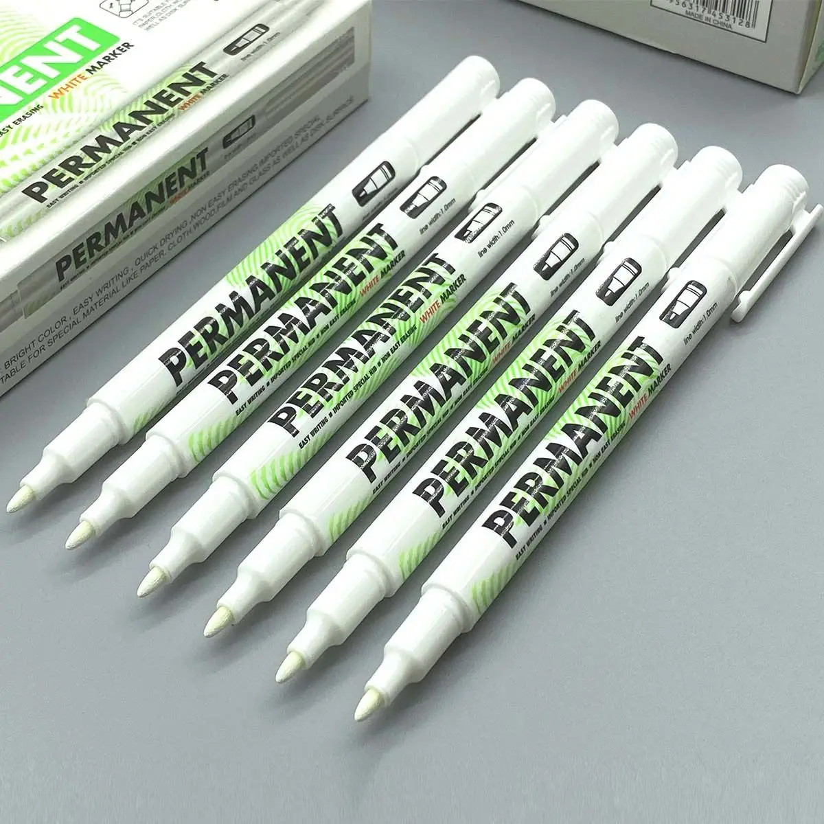 3/6PC White Marker Pen Oily Waterproof Plastic Gel Pen for Writing Drawing White DIY Album Graffiti Pens Stationery for Notebook