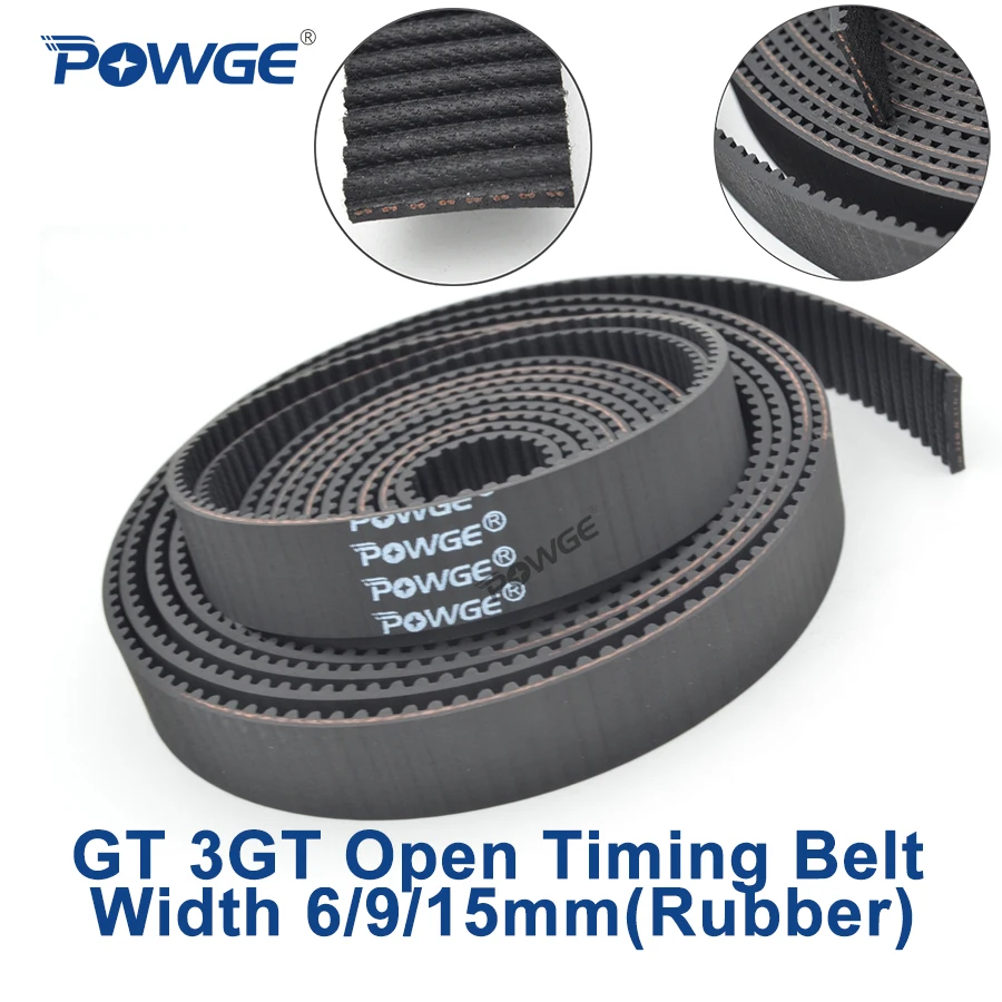 

POWGE GT 3GT Open synchronous Timing belt width 6/9/15mm 3GT-6/3GT-9/3GT-15 Rubber Small Backlash Accuracy Positioning 3GT Belt