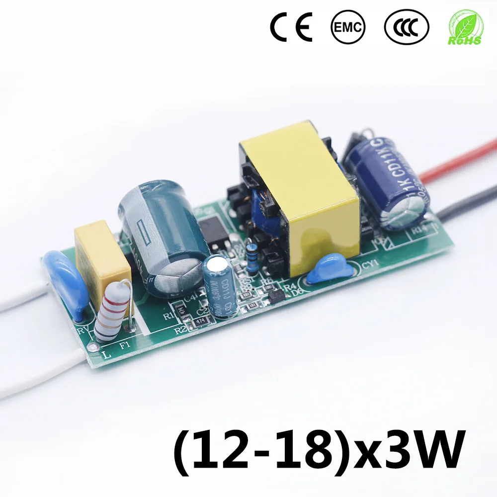 LED Driver 500mA 12-18x3w LED Power Supply Unit 600mA AC90-265V Lighting Transformers For LEDs