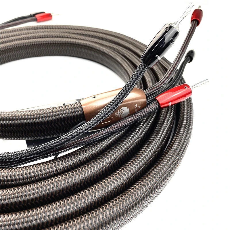 Kabel Speaker OAK hifi colokan to Spade Banana berlapis perak kabel Audio HiFi PSC dengan 72V DBS