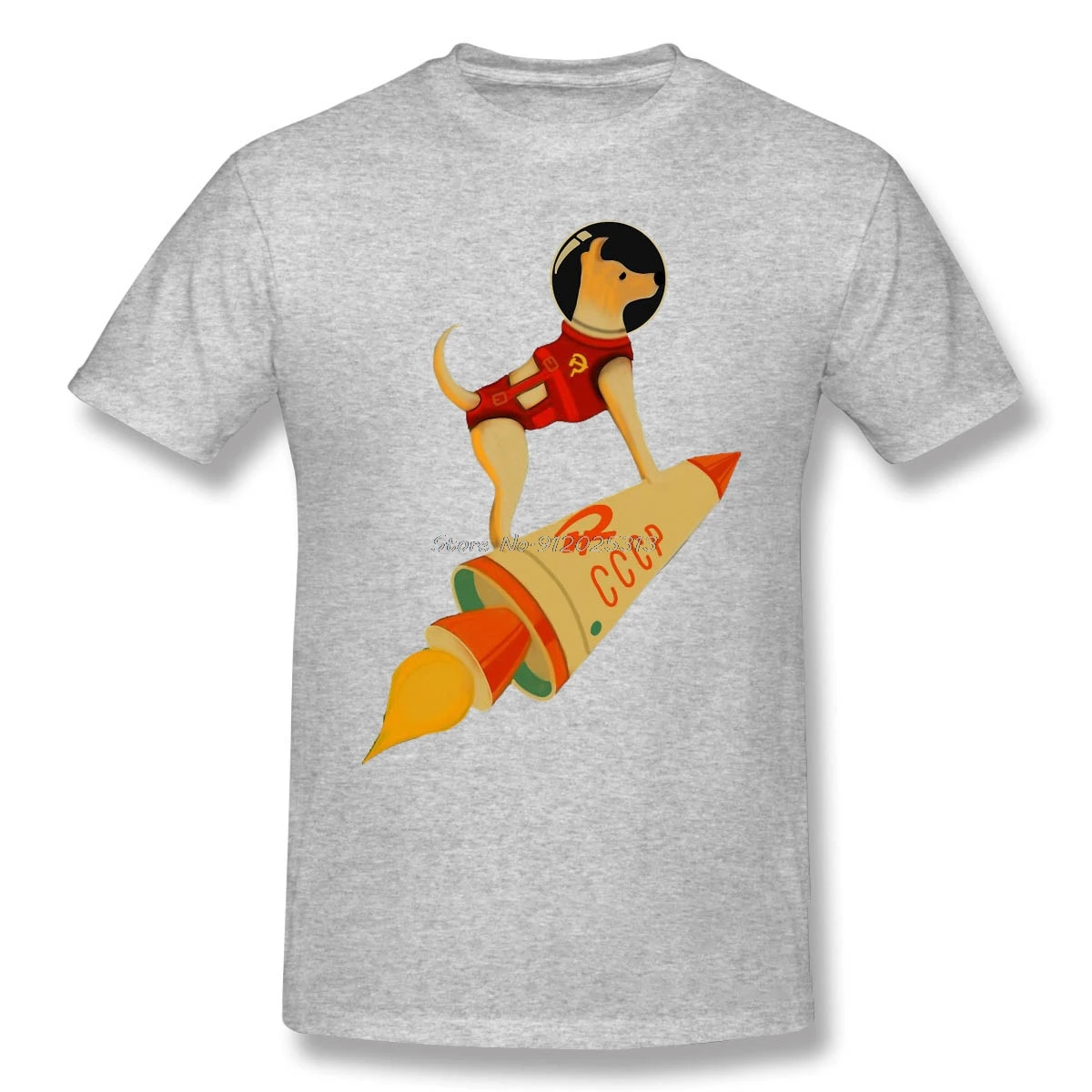 الرجال السفر الفضاء تحتل المريخ 2026 Laika و CCCP السوفياتي روسيا سوبر الفضاء صاروخ الكلب القطن الخالص قميص تيز Harajuku التي شيرت