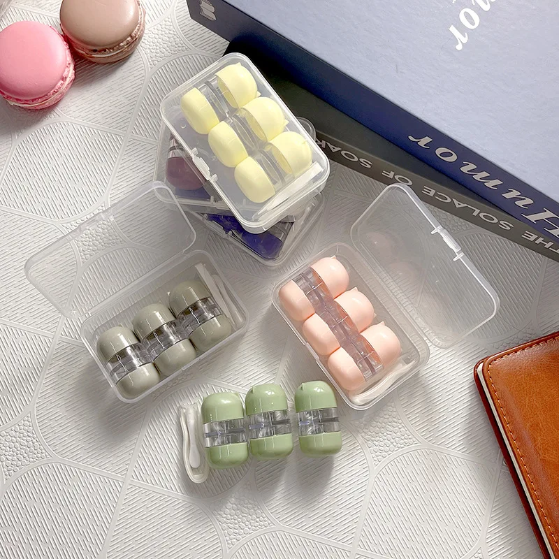 

Cute Bear 3 Pairs Contact Lens Case Cartoon Cosmetic Lens Container Portable Travel Set Spectacle Case Storage Lens