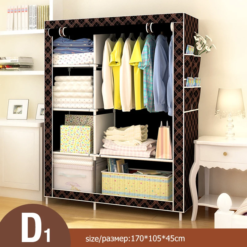 Bedroom Non-woven Cloth Wardrobe Folding Portable Clothing Storage Cabinet Dustproof Cloth Closet Home Furniture