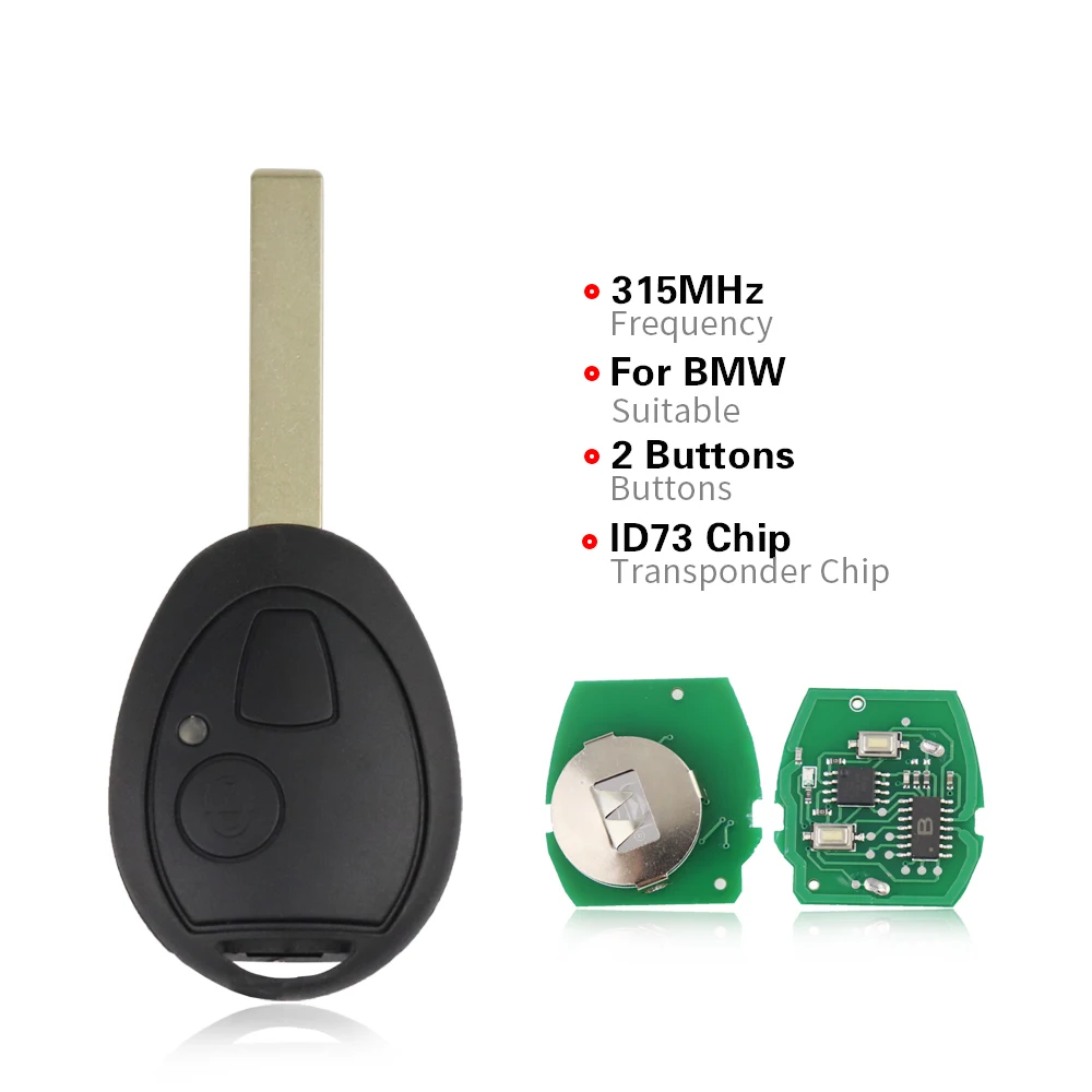 Remote Control Car Key For BMW Mini Cooper R50 R53 S Rover 75 MG ZT Hatch 2002-2005 315MHz 433Mhz  ID33 ID73 Chip Alarm Systems