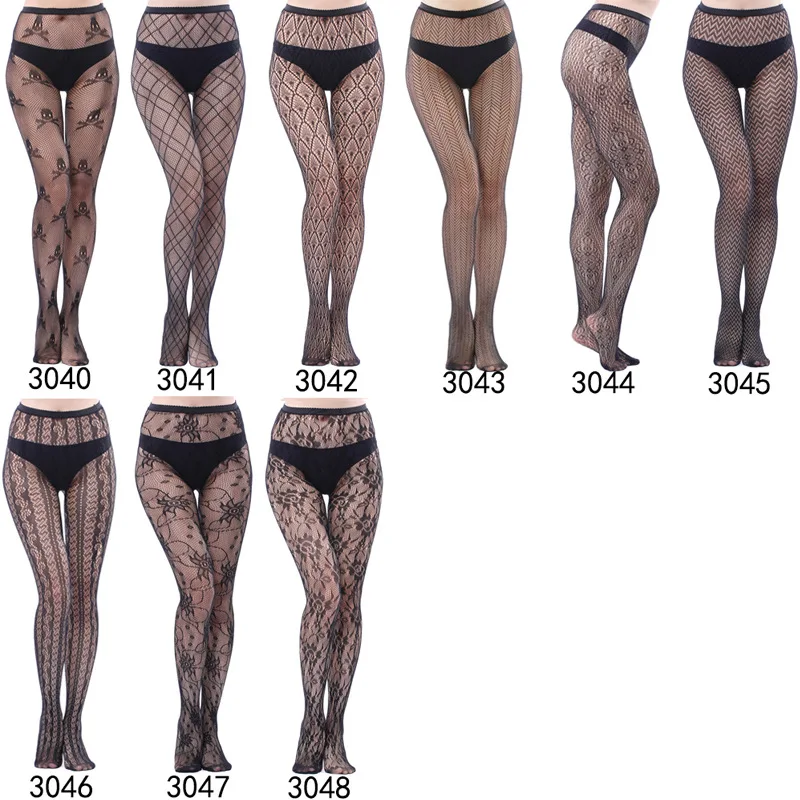 Sorbern 5 pares senhora lingerie sexy fishnet rede de malha de náilon sexy meias de renda elástico apertado preto meia-calça 70 estilos