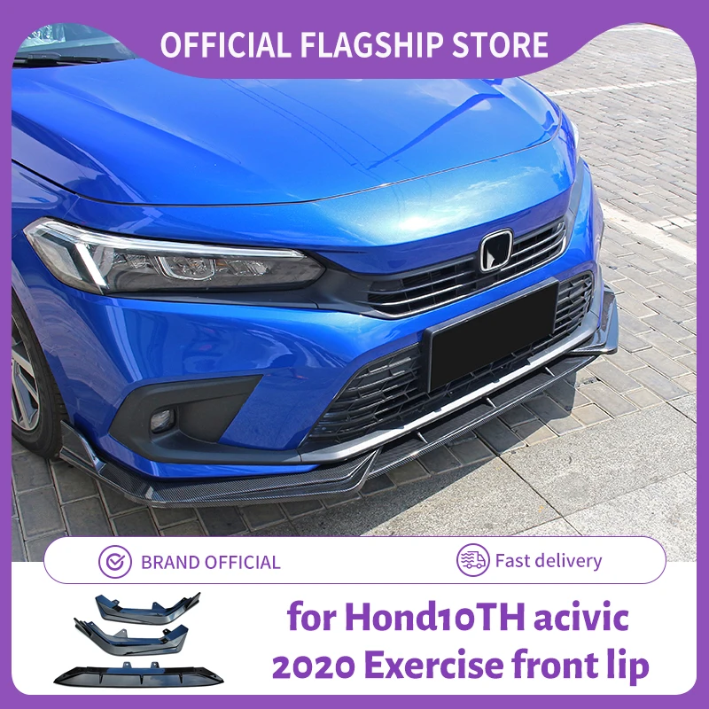 FIT CLUB New 3pcs Car Front Bumper Lip Splitter Diffuser Lip Body Kit Spoiler Protector For Honda For Civic Sedan 2022 11th JDM