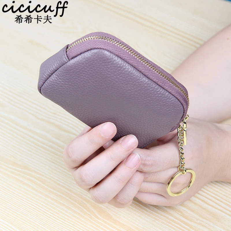 Women Coin Purse Genuine Leather Female Keychain Pocket Travel Organizer Mini Pouch Women Change Purse Leather Small Wallets New