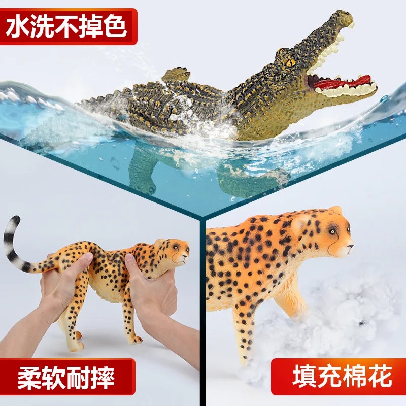 Large size Soft glue Animal elephant Bear lion panda crocodile Model Action Figures Kids Educational toys Gift For Kids