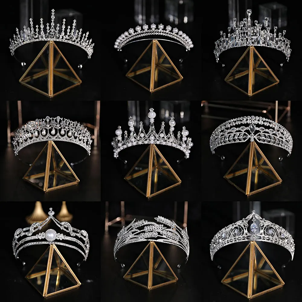 KMVEXO Fashion Diverse Silver Color Crystal Crowns Bride Tiara For Wedding Crown Headpiece Wedding Hair Jewelry Accessories 2021