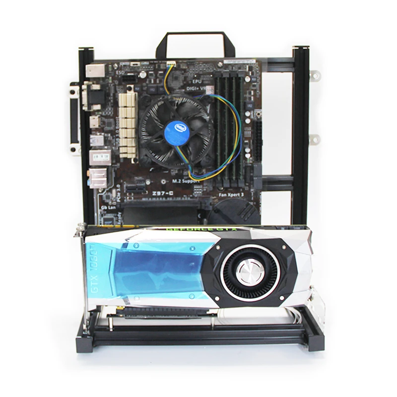 ATX vertical open chassis game ITX MATX aluminum alloy bare rack heat dissipation support water cooling