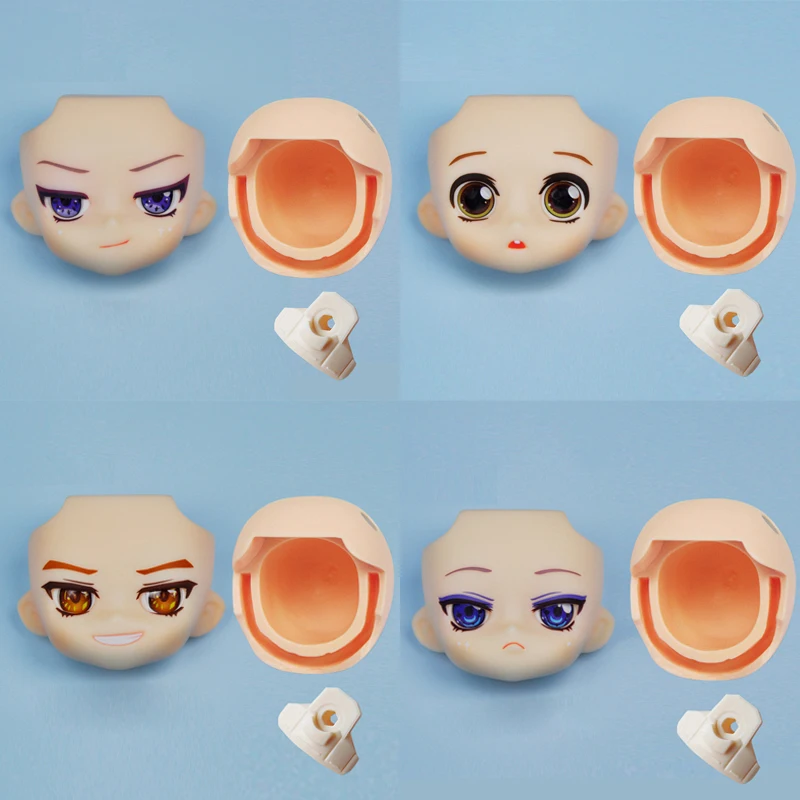 Ob11 Doll Head YMY Head Split Makeup Face for Gsc Clay Man Replacement Face Open Eyelid Head 1/12bjd Doll Accessories