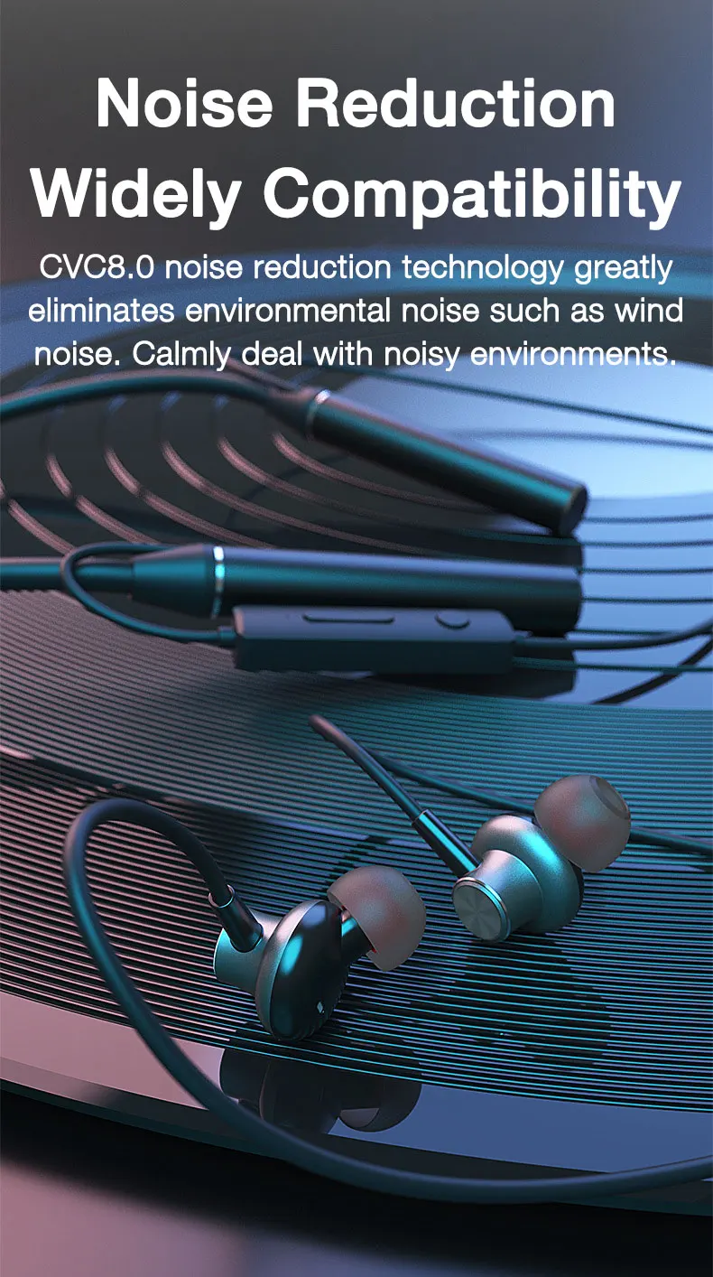 EARDECO 180-Stunden-Ausdauer Bluetooth-Kopfhörer Bass Drahtlose Kopfhörer mit Mikrofon Stereo-Kopfhörer mit Nackenbügel Sport-Headset TF-Karte – Detail 8
