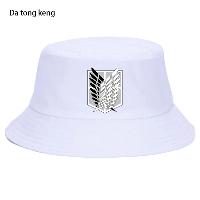 Attack on Titan Summer Hat Women Men Panama Bucket Cap The Design Flat Visor Japan Anime Fisherman Hat