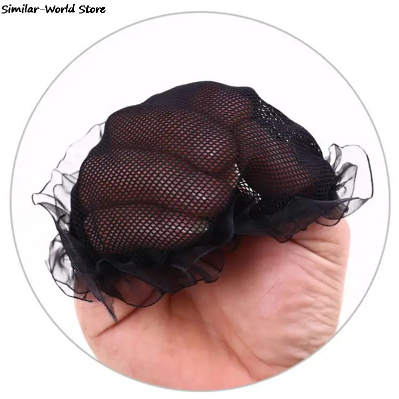 

2pcs Women Ballet Dance Skating Snoods Hair Net Bun Cover Black High quality Wig Cap Hair net for Weave Hairnets Wig Nets