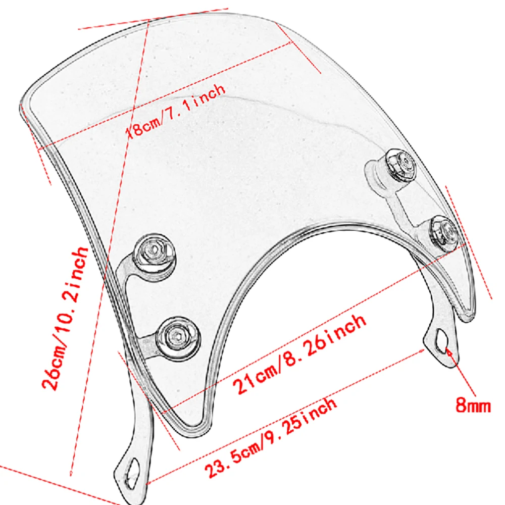 Uniwersalny Retro szyba przednia Cafe Racer deflektor wiatrowy 5-7 calowy reflektor dla Ducati Scrambler SUZUKI